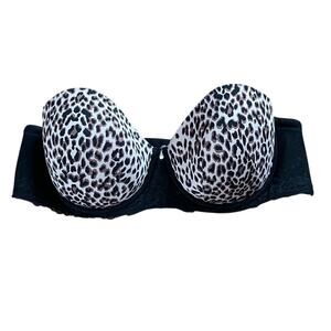 Torrid Strapless Leopard Print Bra 40C Plus Size